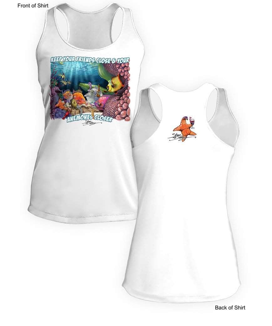 Anemones Closer- Ladies Racerback Tank-100% Polyester
